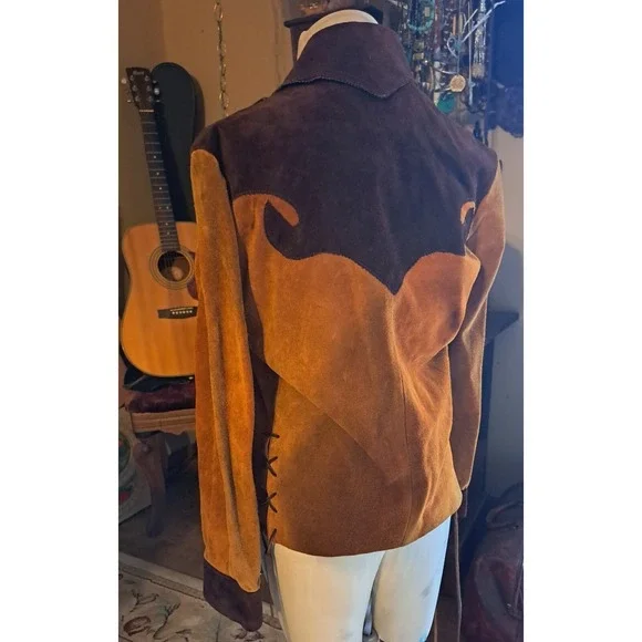 Vintage Women's Leather Suede Jacket By ANTLER Sportswear Size 36" Bust - Picture 11 of 12